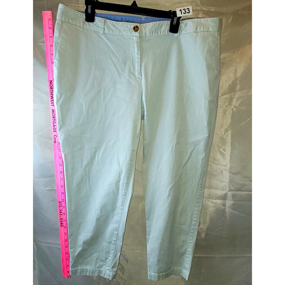 Talbots Women's Light Blue Twill Chino Pants Classic Fit Straight Leg 27"